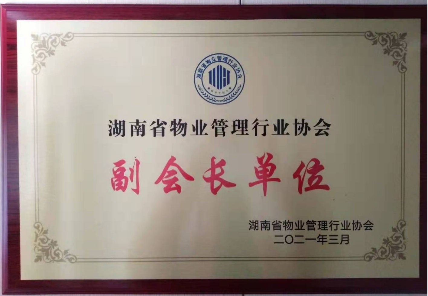 公司为湖南省物业行业协会“副会长单位”